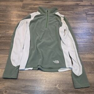 The North Face Green and White Pullover
